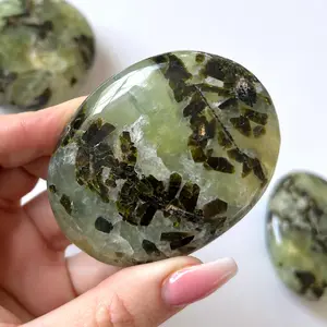 Prehnite with Epidote Palm Stone