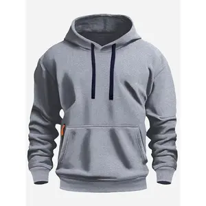 Men's Fleece Hoodie - Warm & Cozy Pullover with Adjustable Drawstrings, Long Sleeves, and Front Zipper Pocket for Fall/Winter Outdoor Activities, Casual Outdoor Hoodie |   Trendy Men's Hoodie |   Polyester Fleece Hoodie, Sweater Hoodie