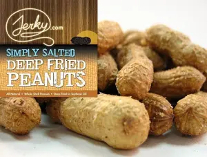 Crunchy Deep Fried Peanuts - Simply Salted - Eat Em Shell N All Whole Peanuts- Healthy Unique Savory Snack Food - 10 oz.
