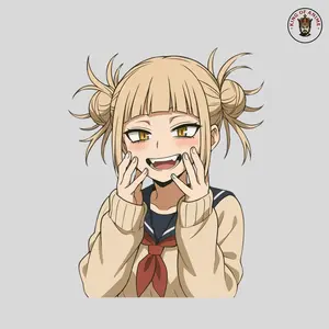 Himiko Toga Sticker, Smirking School Uniform Vinyl Sticker, Laptop and Notebook Decor, Crazy Smile Pose