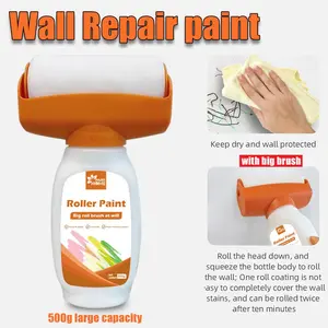 White wall repair roller paint, Drywall Living Room, quickly covers dirt and graffiti on the wall, comes with a roller brush for easy use