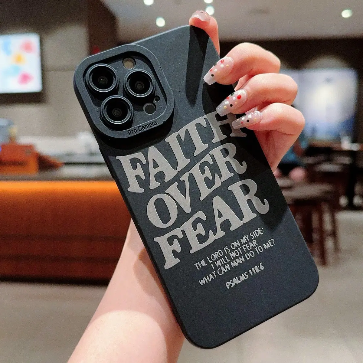 A gray TPU phone case with personalized English pattern and full lens protection, suitable for iPhone 17/16/15/14/13/12/11 ProMax/Pro/Plus