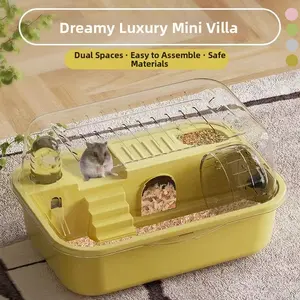 Large Space Hamster Cage with Rollers, No Installation Required, Easy-To-Use Pet Habitat, Animal Enclosure, Ideal for Small Animals