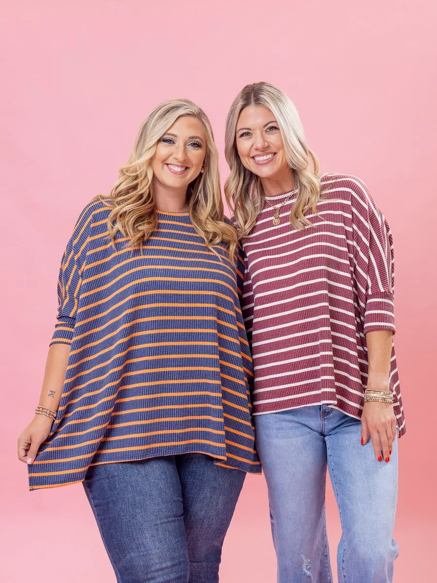 Game Day Raised Rib Easy Fit Top | REG-PLUS