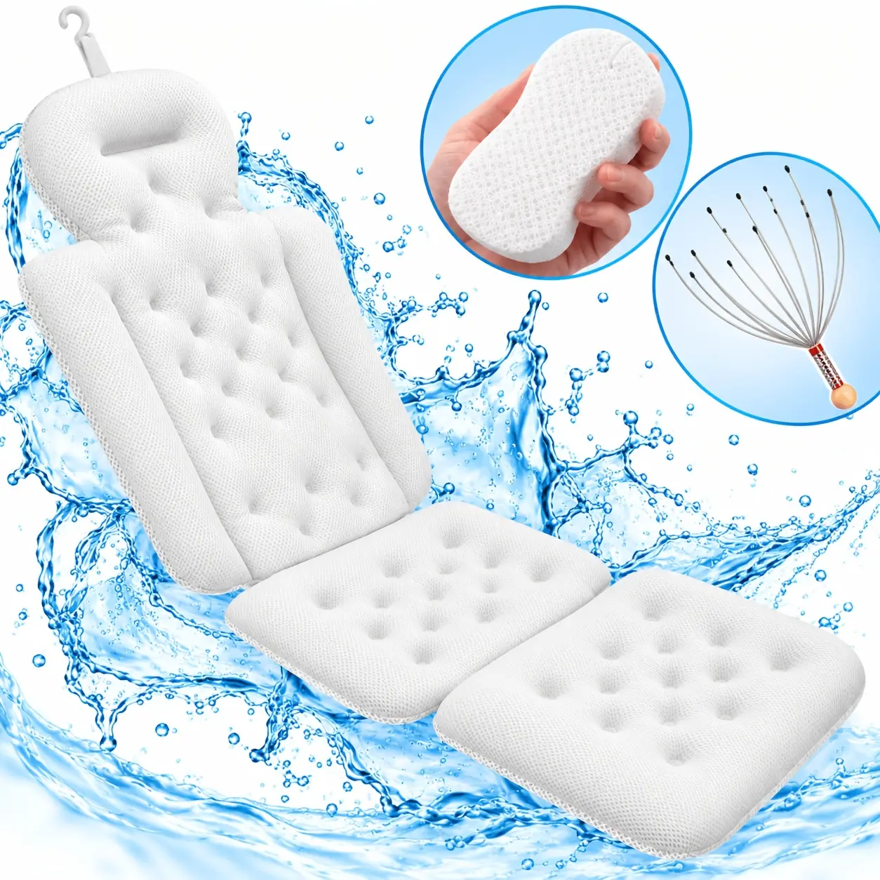 Bath Seat with Massage Function - White, Comfortable & Durable, Ideal for Relaxation & Recovery