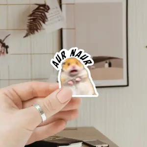 Aur Naur Scared Hamster Meme Sticker