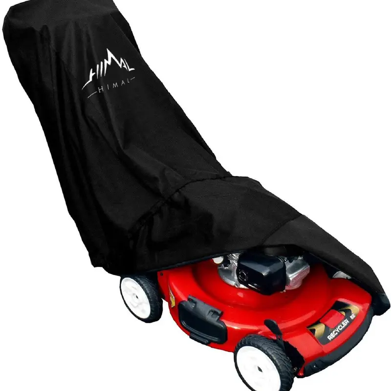 Himal Outdoors Lawn Mower Cover - Heavy Duty 600D Polyester Oxford Waterproof, UV Protection Universal Fit with Drawstring & Cover Storage Bag,Black