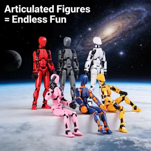 6 Pack Multi-Jointed Movable Robot Action Figure, Stress Relief Fidget Toy for Anxiety & ADHD, Cool Desk Decor Gift Decompression Lucky 13 Stress Relief Fidget Toy Perfect for Anxiety Relief