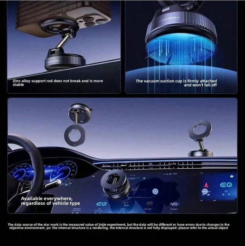 Adjustable Magnetic Suction Cup Holder 360 ° Free Rotation Magnetic Car Phone Holder Mount, Adjustable Vacuum Magnetic Phone Holder, Rotary Vacuum Suction No Adhesive Required