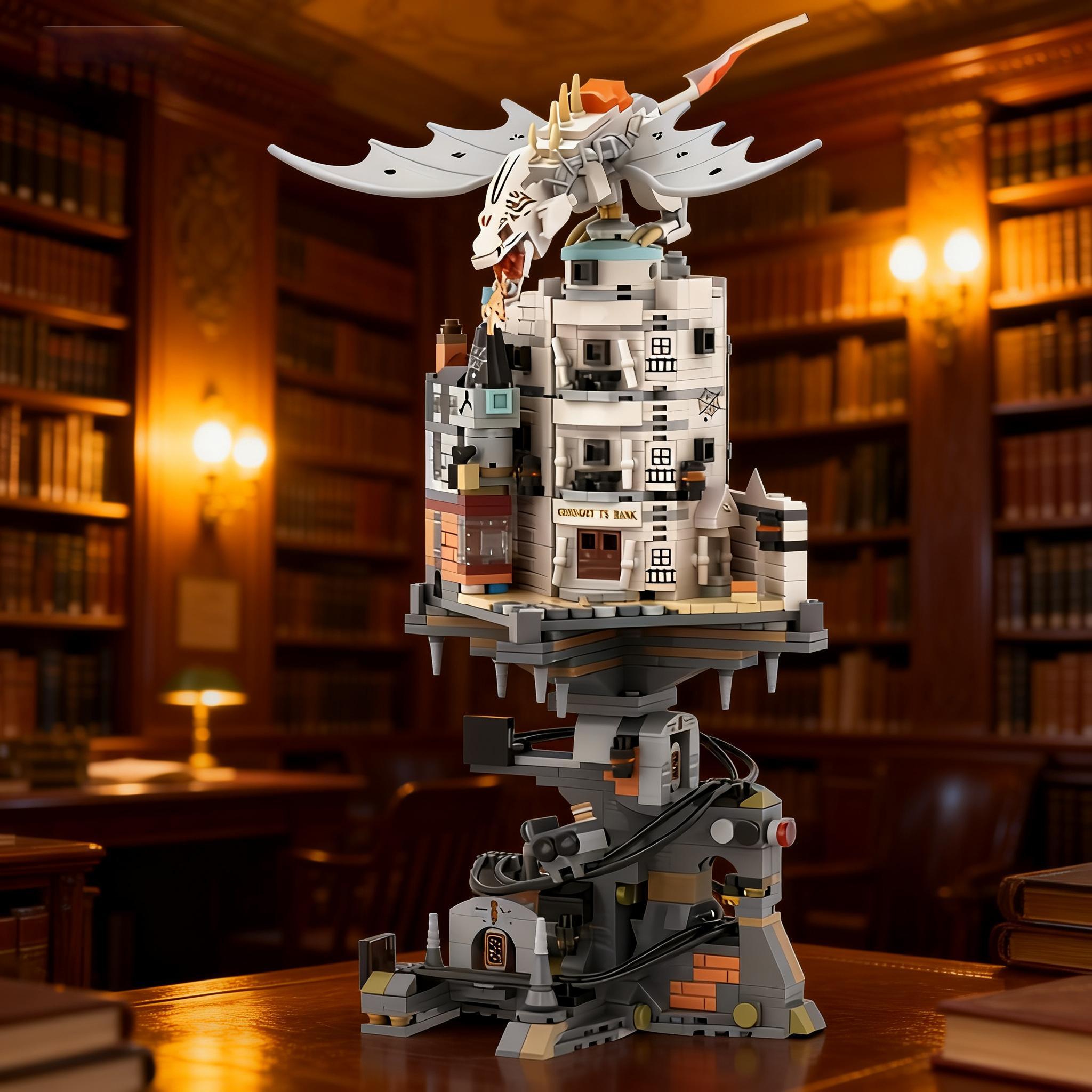 Castle building block set, mini collection display, adult collection gift building toys