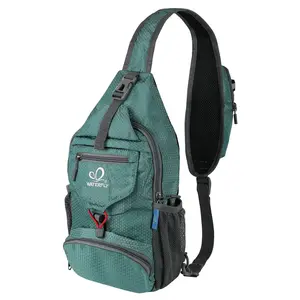 WATERFLY Packable Small Crossbody Sling Backpack with Side Pouch for Hiking Traveling Ideal Daypack for Shoulder Chest Carrying SpringStatements