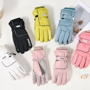 Women’s Ski Gloves Winter Waterproof Gloves Thermal Fleece Lined Snow Gloves Touchscreen Windproof Cold Weather Gloves with Reflective Strips