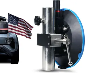 YCXX-HOME Heavy Duty Vacuum Suction Cup Flagpole Holder with Adjustable Steel Pipe Vehicle Flag Pole Suction Cup Car Flag Pole Mount for Car Truck Boat and Vehicle