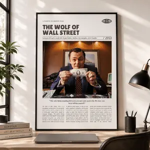 The Wolf of Wall Street Canvas Poster |   Retro Movie Wall Art for Bedroom, Gaming Room & Office