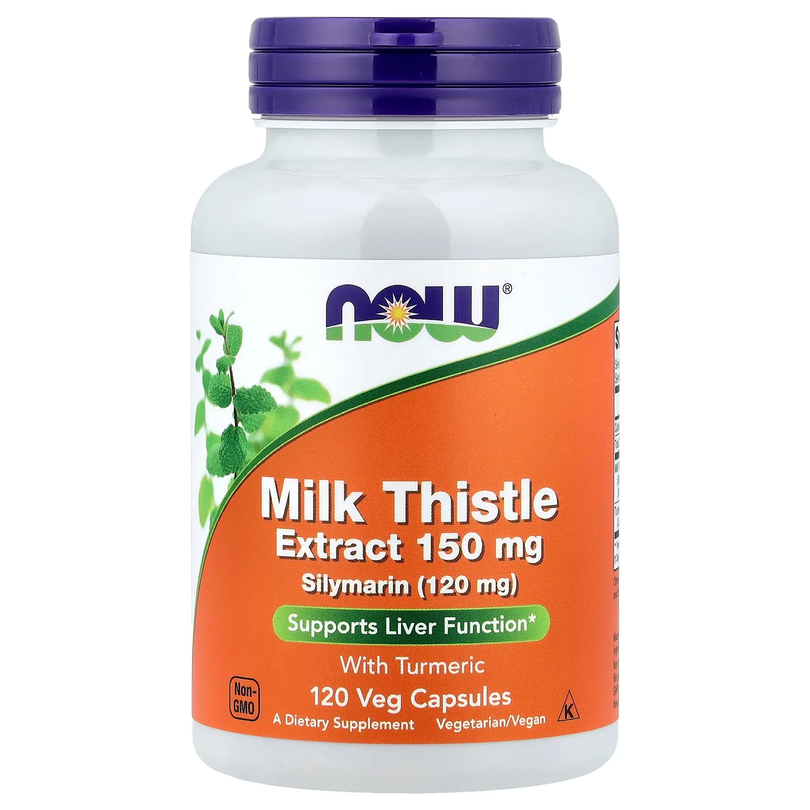 NOW Foods Milk Thistle Extract with Turmeric, 120 Veg Capsules