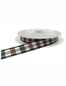Green & Brown Flannel Tartan Plaid Ribbon