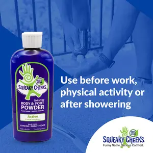 Active Blend - High-Performance, Talc-free, All-Natural Body & Foot Powder - Minty Cool Peppermint & Eucalyptus Scented