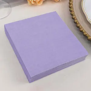 50-Pack 2-Ply Paper Beverage Napkins, 5"x5" Lavender Lilac, 18GSM Soft Disposable Cocktail Napkins for Home & Party Supplies