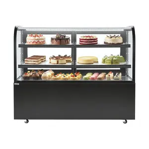 VEVOR Refrigerated Display Case, 17.6 Cu.Ft./550L Large Pastry Display Case, 2-Tier Commercial Cake Refrigerator with LED Lighting, TURBO Cooling, Frost-Free Air-Cooling, for Bakery, Dessert Shop