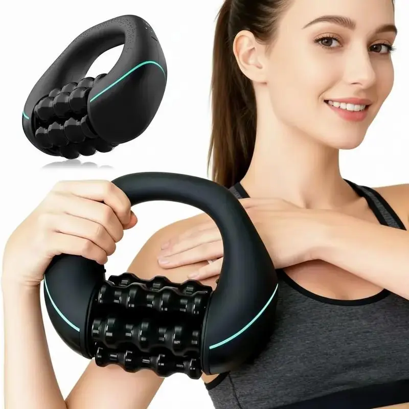 Cordless Rolling Massager, Lightweight Electric Handheld Tool for Muscle Tension Relief, 3 Adjustable Speeds, USB Rechargeable