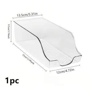 1/2 piece clear plastic refrigerator storage, beverage rack with soda and beverage can dispenser - hand washable, suitable for refrigerators, freezers, storage rooms, kitchens, storage rooms, countertops, cabinets - kitchen accessories