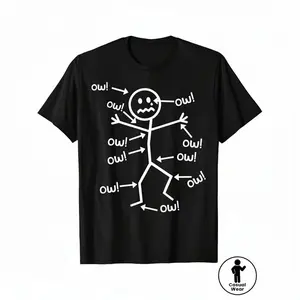 Humorous Chronic Pain Awareness T Shirt for Summer Casual Wear Round Neck Short Sleeve Machine Washable Everyday Top