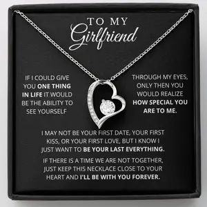 To My Girlfriend - Forever Love Necklace Necklace For Girlfriend, Promise Necklace For Her, Girlfriend Gift Ideas, Birthday Gift For Girlfriend, Gift For Girlfriend, Gift For My Girlfriend, Christmas Necklace For Girlfriend