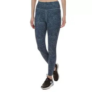 Nike One Leopard Tight Fit Leggings Cerulean Blue  CK3072-424 Women's
