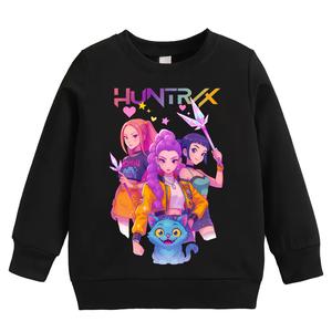 Children's size Kpop style printed sweatshirt, girls' sweatshirt, Kpop idol group sweatshirt, the same style worn by Mira, Rumi, and Zoey, a gift for fans.