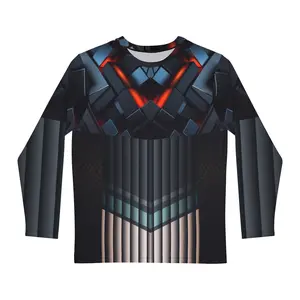 Orange Cube,Men's Long Sleeve Shirt (AOP)