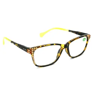 Milan, (Bling) Reading Glasses Women W (L. Colorado, Cooper) Genuine European Crystals.  +1.25..+3 Tortoise Brown n (Yellow) NY Fifth Avenue