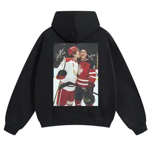 Unisex Hockey Rivalry Graphic Hoodie For Autumn Winter Thick Warm Retro Print Versatile For Ins Street Style Couples Outfits Top Sweet Sports Drama Y2K Streetwear Fan Gift