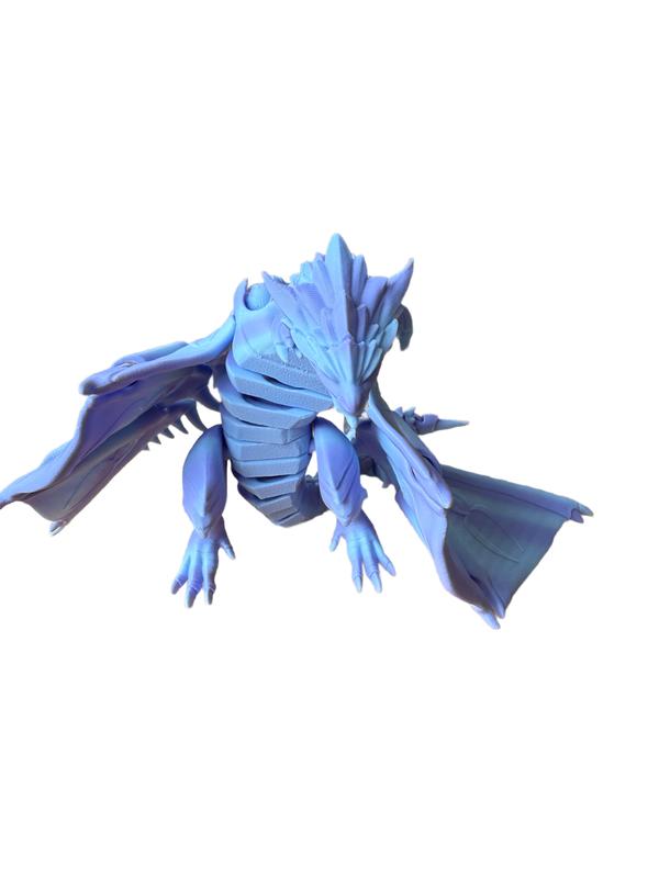 Shadow Wing Dragon Articulated 3D Creature with Giant Wings, Shimmering Lavender Glow & Elegant Horns - Ideal for Fantasy Fans and Collectors