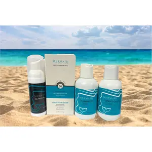 Mermaid Extension Care Summer Travel Hair Extensions Kit - Includes Shampoo Conditioner Cleanser & Sunscreen - TSA Approved Haircare Set