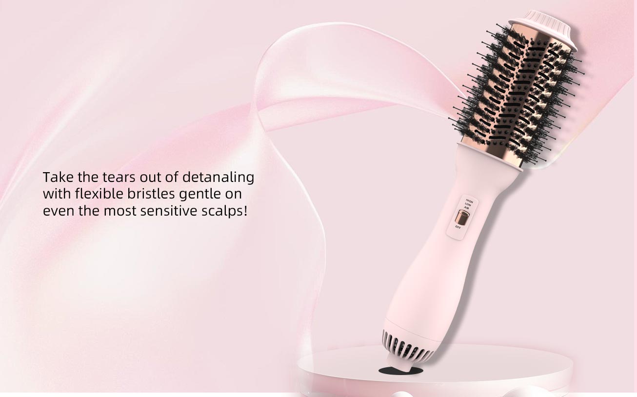 Hair Blow Dryer Brush - Blowout Hot Air Brush, One Step Volumizer, Upgraded Oval Barrel Roller Curling Styler, 3X Faster Drying, Straightener Curling in One