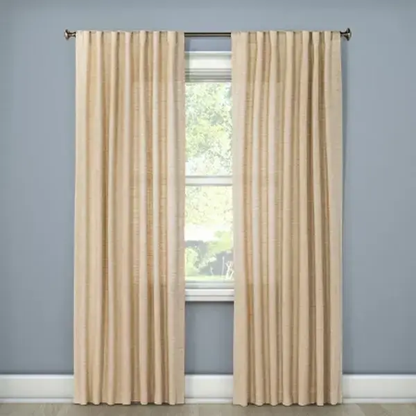 Threshold 1pc Light Filtering Textured Weave Window Curtain Panel, Easy Install Lightweight Window Drapes, Bedroom Textured Draped Panels