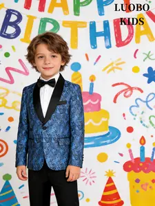 3-piece set for boys, including a gentleman suit, a dance competition outfit, and campus academic style clothing, suitable for festival performances, formal parties, weddings (excluding shirt) - 24216