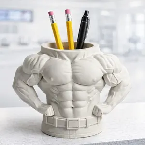 Muscle Body Cup Holder – Bold 3D Printed USA Design, Eco-Friendly Material, 11 cm Tall, Perfect for Desks & Gym Rooms, Functional & Decorative, Ideal Gift for Bodybuilders & Fitness Enthusiasts