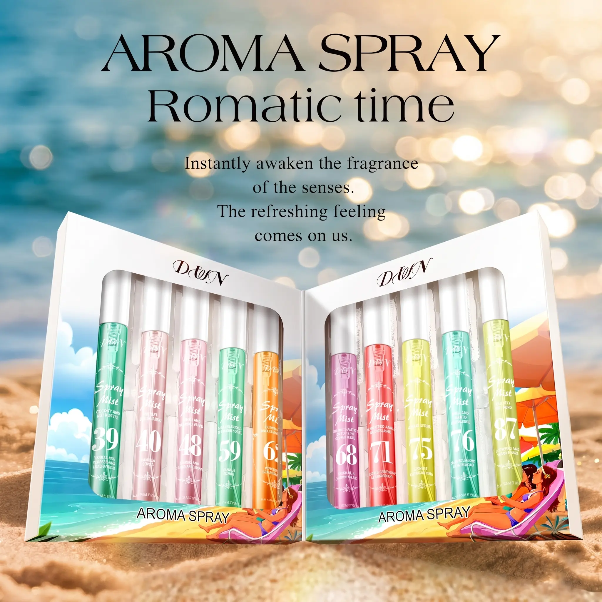 [DWN Lab] Women's 10-Piece Multi-Vial Fragrance Ensemble Set - Vanilla Caramel Amber Fresh Fragrance Spray, Long-Lasting Summer Gift for Women, Women's Perfume,TikTokShopDealsforYouDays