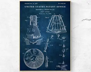 Space Capsule 1963 Patent Print. Spaceship Inventions Blueprint Poster, Astronaut Gift, Spacecraft Vintage Wall Art, Home Decor
