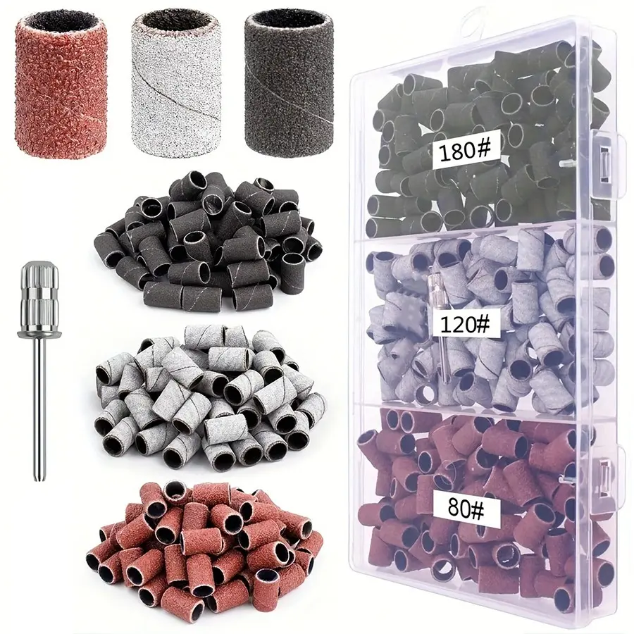 150 Sanding Belts with 3/32" Arbor Drill Bit, Coarse-Fine #80#120#180, Electric Nail Drill Accessories, Set, Nail Bits Manicure, Manicure, Nail Care, Single Item Pack
