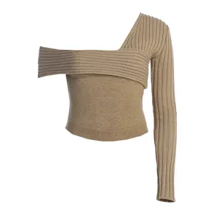 Beige Hadi Sweater Knit Top
