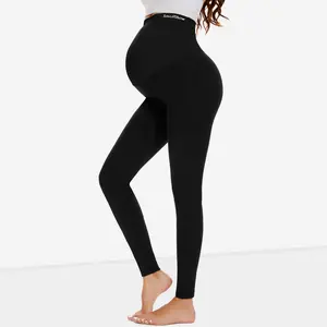 Smallshow Women's Maternity Leggings Over The Belly Soft Pregnancy Casual Pants