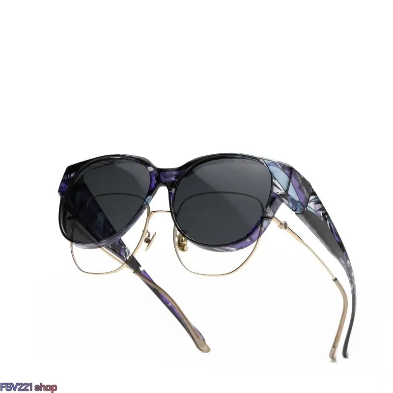 Women's New Trendy Slip-On Polarizer Anti-UV Over-Glass Sunglasses, Prescription-Compatible Multi-Patterned Shades, Ideal for Outdoors, Beach Adventures, Anti-Uv Women's Sunglasses, Over-Glass Women's Sunglasses