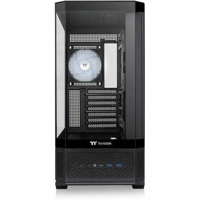Thermaltake View 370 TG ARGB Mid Tower; 1x360mm & 1x120 ARGB PWM Fans Included; 360mm Rad Support; 420mm GPU Clearance; Hidden Connector Support (ATX/mATX); Vertical GPU Support;Black