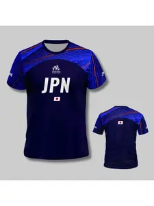 2026 new Japanese blue volleyball shirt men's and women's sports T-shirt, comfortable and breathable T-shirt, 3D printed short sleeved breathable and comfortable sweat absorbing