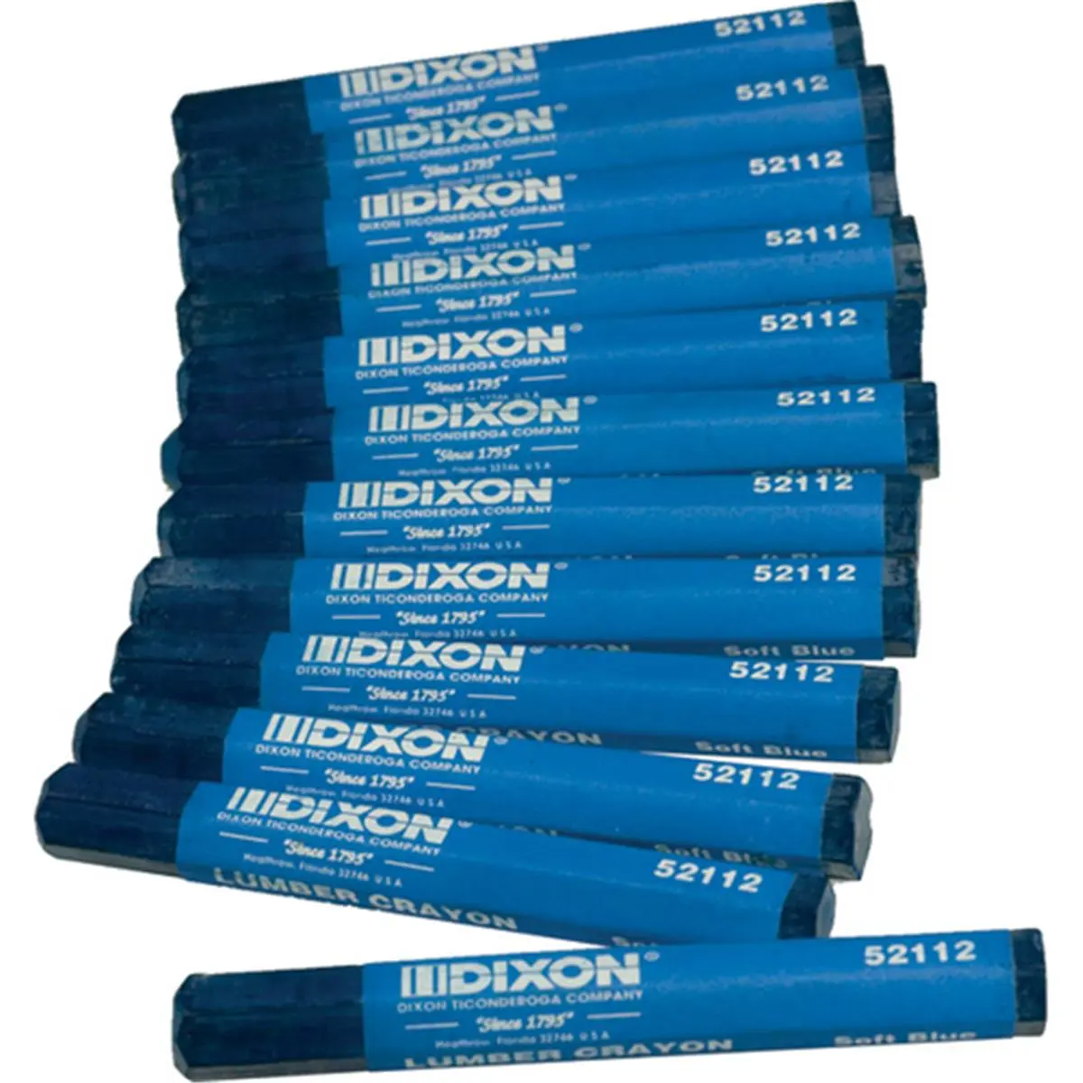 Dixon Ticonderoga 464-52112 521-1-2Softblue Lumbercrayon, Extruded, Fade-Proof, Dia: 1/2", Lasts Up To 10 Times Longer