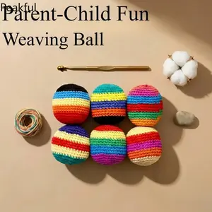 6Pcs Handmade Crochet Footbags, Trending 2026 Upgraded Juggling Balls, Multicolor Geometric Pattern Leisure Play Toys, soft well-filled texture & easy control, perfect for beginner practice, daily entertainment, backyard fun and casual interactive games