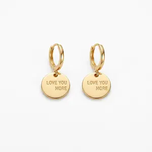 Love You More Gold Coin Earrings