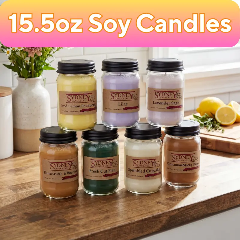 Sydney Candle Co. | Hand Poured Soy Wax Candle | Strong Scent Throw | Pick Your Scent